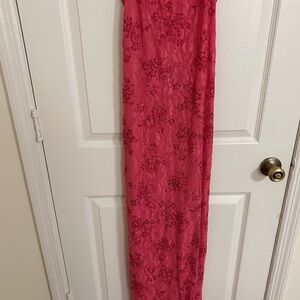 Y2k Hot pink embroidered bodycon My Michelle maxi dress. size M. Good condition.